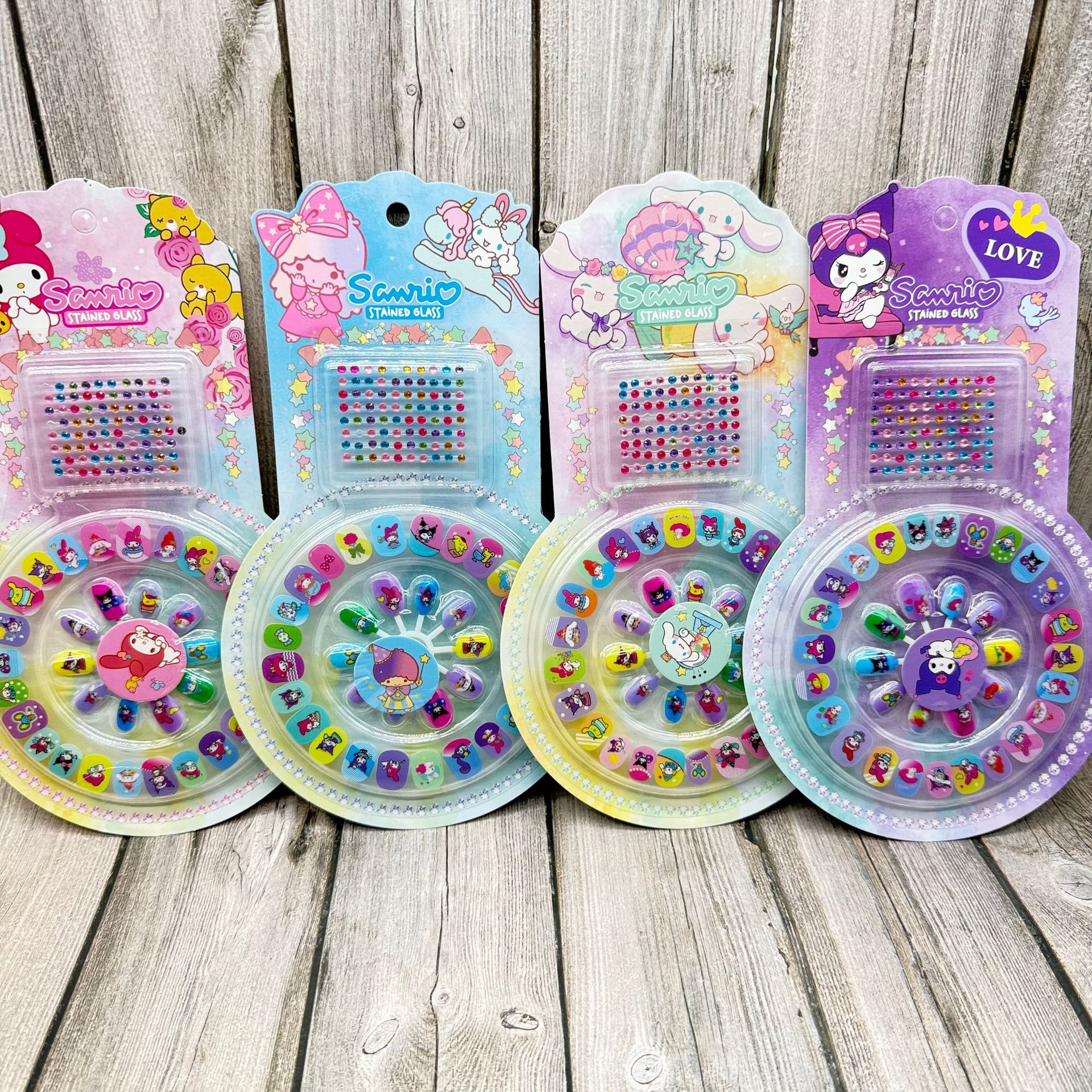 Pieza de belleza de uñas parche de uñas falso con pegamento calcomanías de uñas desgarrable Estudiante Adulto esmalte de uñas