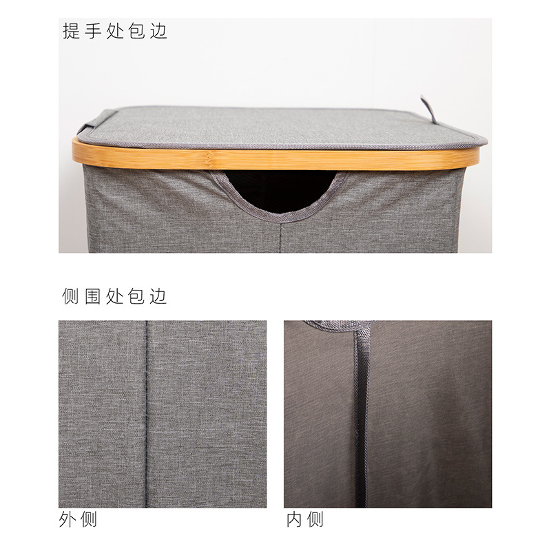 Fábrica cesta de la ropa del hogar cesta de almacenamiento de ropa de algodón plegable ropa de baño cesta de la ropa simple