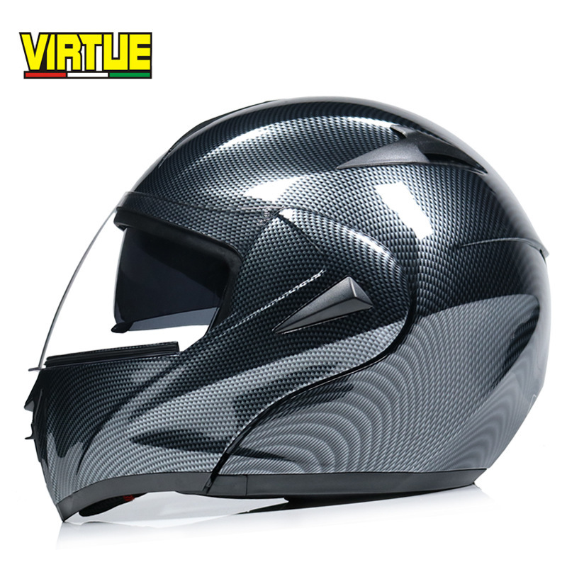 Casco virtuoso casco eléctrico para hombres y mujeres casco de exposición de doble lente casco completo Four Seasons coche eléctrico tapa antiniebla no motocicleta