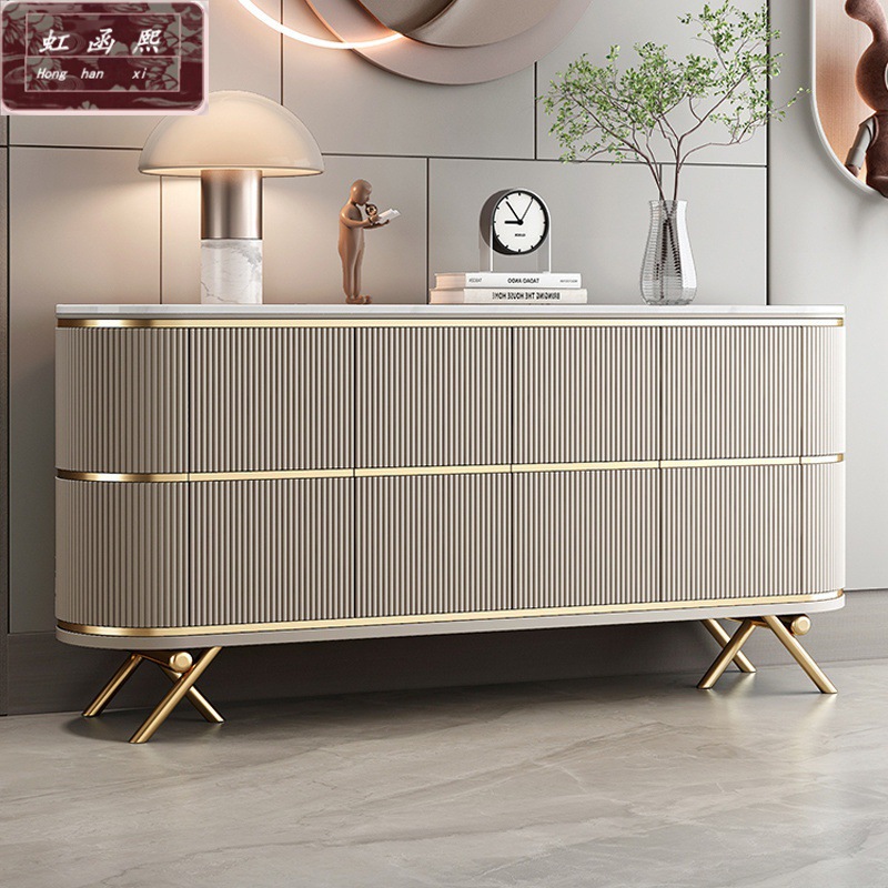 Italian Minimalist Living Room Entrance Cabinet Modern Sideboard Light Luxury Slate Wall Storage Cabinet Entrance Decorative Cabinet