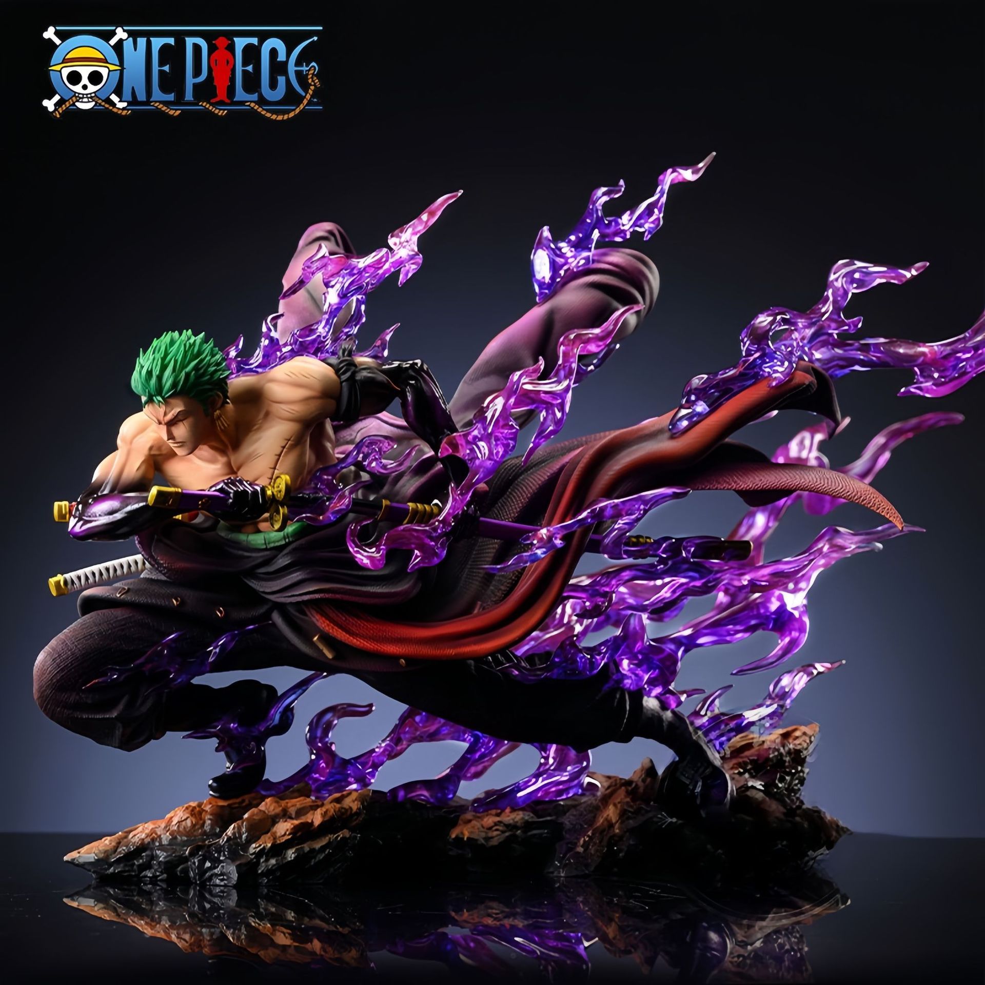 원피스 조로 피규어 발도 포즈 GK 조각상 이펙트 파츠 포함 17cm PVC 장식 모델