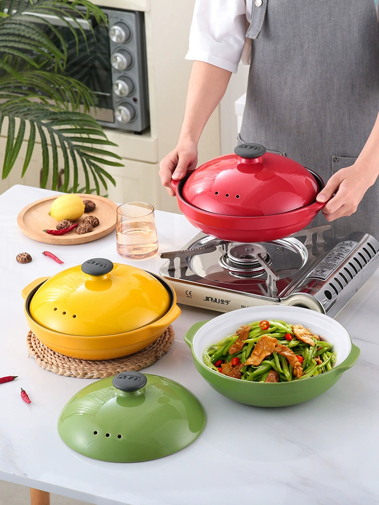 Керамический неглубокий горшок для сухого приготовления, глиняный горшок для риса, неглубокий термостойкий глиняный горшок, каменный горшок для бибимбапа, подходит для индукционных плит.