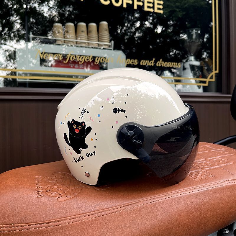 3C Certified Electric Motorcycle Helmet Women's Battery Car Safety Helmet