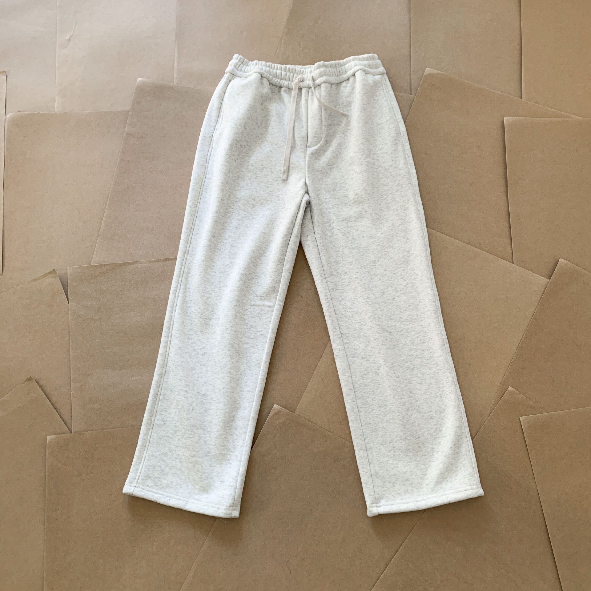 Other Sweatpants Wide-Leg Loose Embroidered Oatmeal