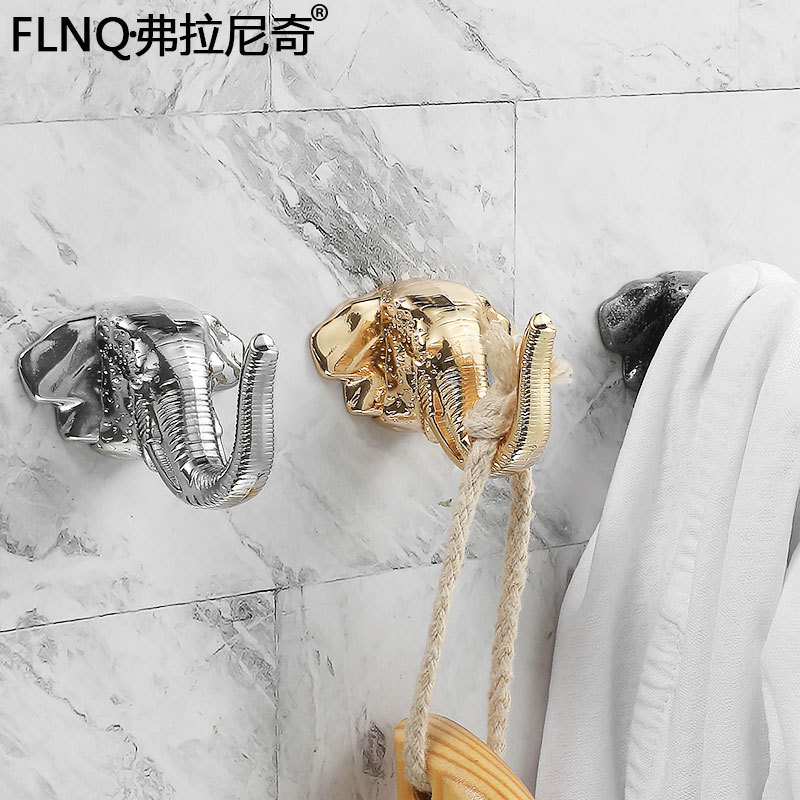 象鼻衣鈎櫃門玄關牆壁衣帽鈎創意個性小單鈎金色輕奢衣櫃櫥櫃拉手