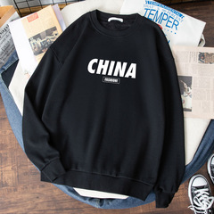 パーカーの男性の潮の長袖の丸首のtシャツの潮流の香港の風はゆったりしています。