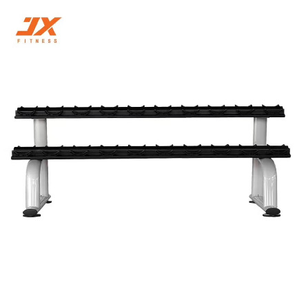 军霞JX-3043商用双层哑铃架健身房托立式十付圆头六角哑铃置放架