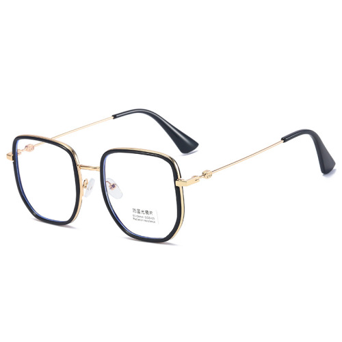 Anti-blue light flat mirror  new trendy street style metal glasses for men and women, Internet celebrities can be equipped with myopia glasses frames