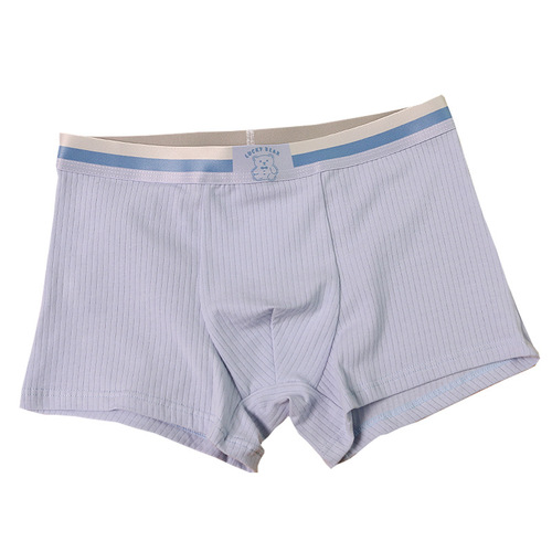 Sweet, cool and stylish men's underwear, pure cotton, sports style, bear belt, boxer briefs, striped, simple, comfortable and breathable pants