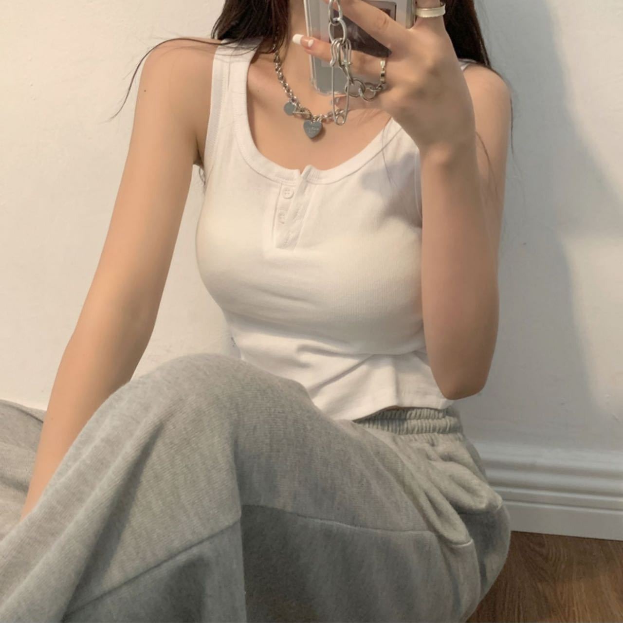 Design sense niche cotton outer wear short top summer inner wear sleeveless Korean style sexy camisole for women