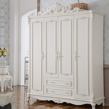欧式法式衣柜卧室收纳三门四门五门组合衣柜简欧白色实木衣柜衣橱