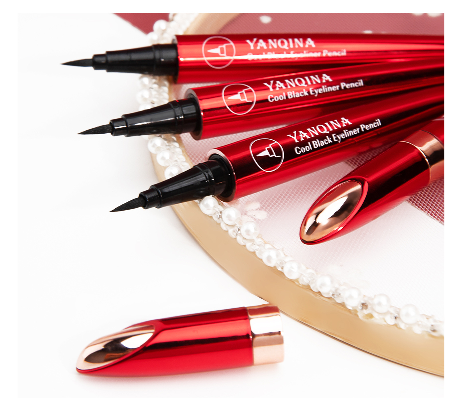 New Yanqina quick-drying eyeliner pen, waterproof, sweat-proof, non-smudge ultra-fine eyeliner liquid pen, wholesale cross-border cosmetics undefined