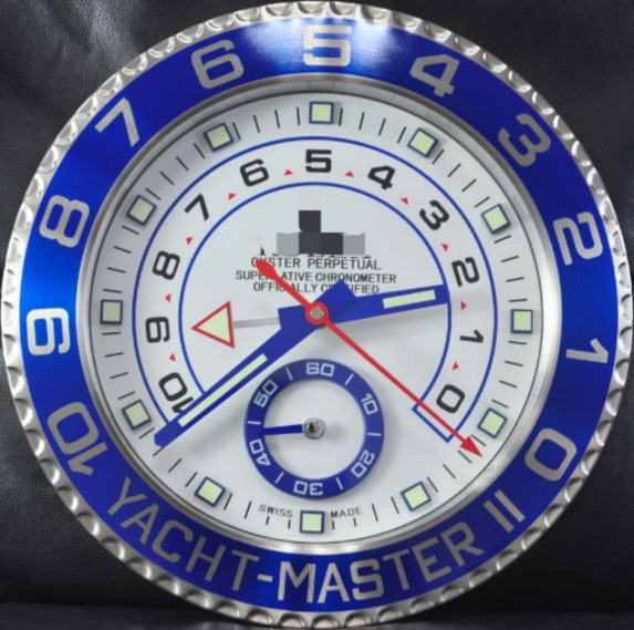 Factory Direct Sale of Rolex 14inch Metal Case Wall Clock R L X Submariner Gmt Sea Daytona for Foreign Trade