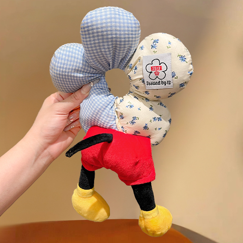 Pequeño libro rojo explosión Mickey punto de onda rojo lindos anillos de cabello peluche lindos anillos de cabello 2025