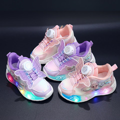 2024 Spring New Student Shoes with Rotating Buckle, Girl's Casual Shoes, Middle and Young Children's Sports Shoes