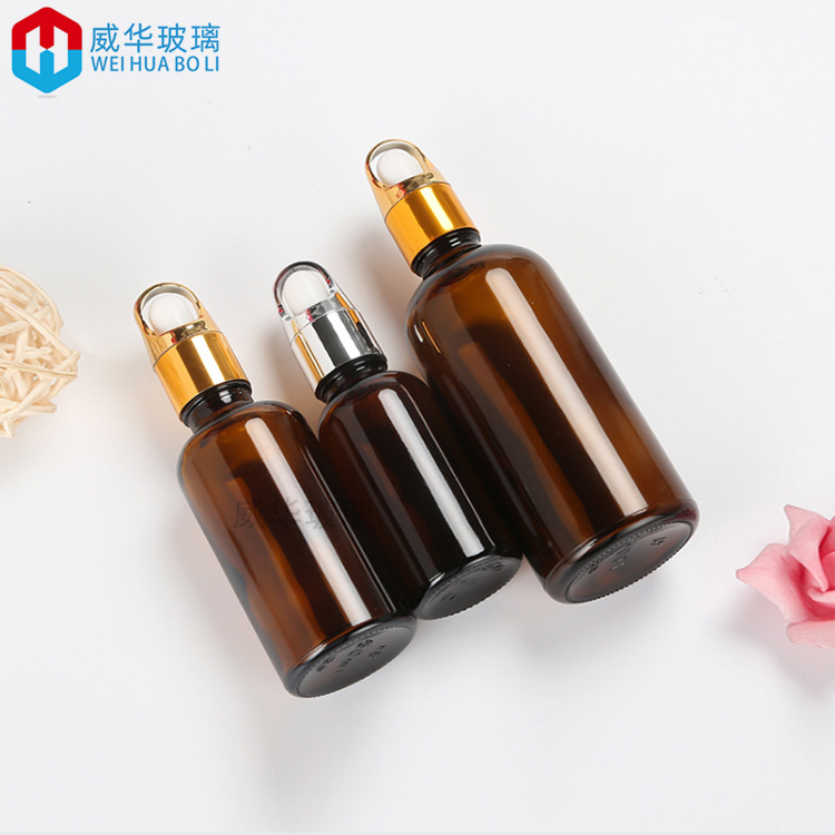 现货供应10ml茶色滴管瓶精油瓶香水瓶分装瓶原液瓶花篮盖瓶小瓶