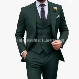 新款男士西装跨境外贸男士西服结婚新郎伴郎婚礼礼服商务休闲男士