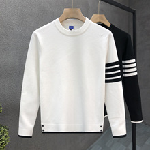 专柜品质流行圆领毛衣男潮牌帅气青年针织衫男士秋冬季打底衫线衣