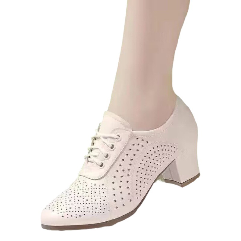 Tacones Altos de Mujer para el Verano 2026, Transpirables, con Suela Gruesa y Tacón Ancho, Cómodos, Talla Grande, para Mamá