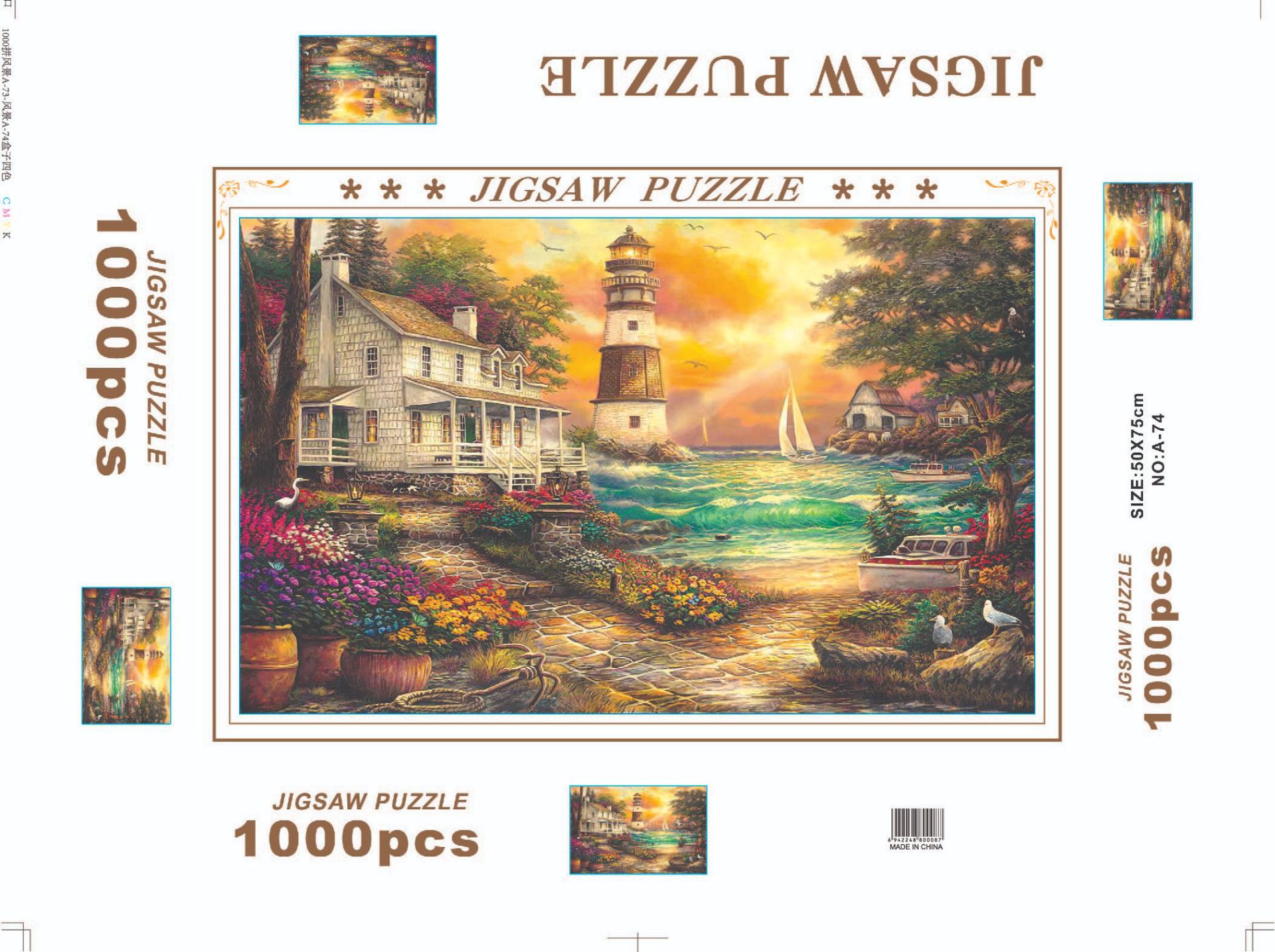 Rompecabezas para adultos 1000 piezas de papel dibujos animados paisaje alta dificultad cerebro quema juego juguetes educativos puesto en el mercado nocturno pequeños productos
