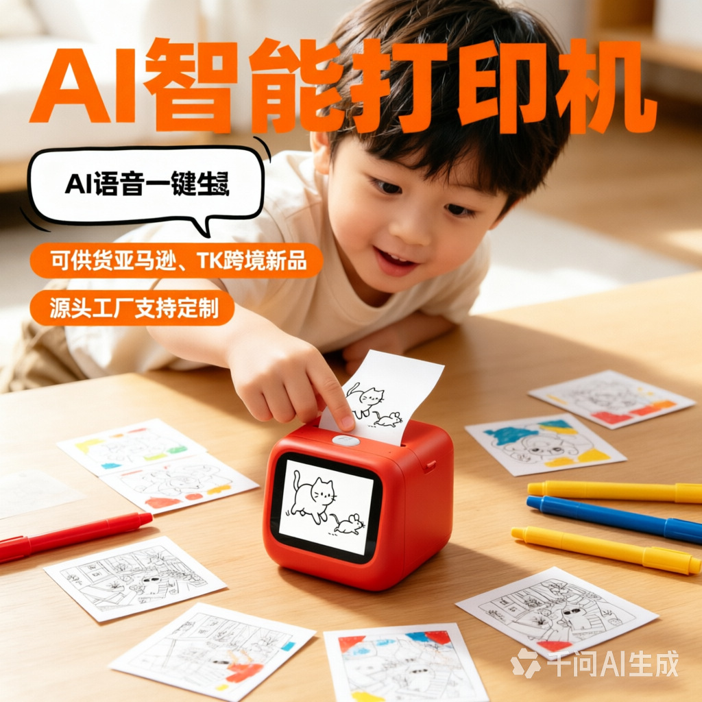 Ai Smart Voice Printer, Kidsren's Mini Thermal Error Correction Machine, Student Portable Photo Label Printer