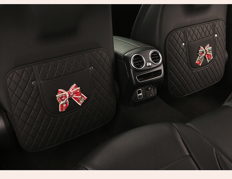Car Anti-Kick Pad Christmas Bow Anti-Kick Pad Children's Chair Back Anti-Kick and Anti-Dirt Pad Rear Seat Pad