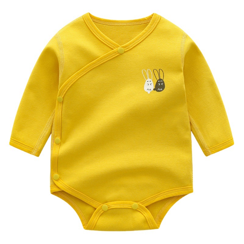 Nuevo 2023 bebé mono primavera y otoño puro algodón bebé mameluco ropa completa sin hueso split vaina mameluco