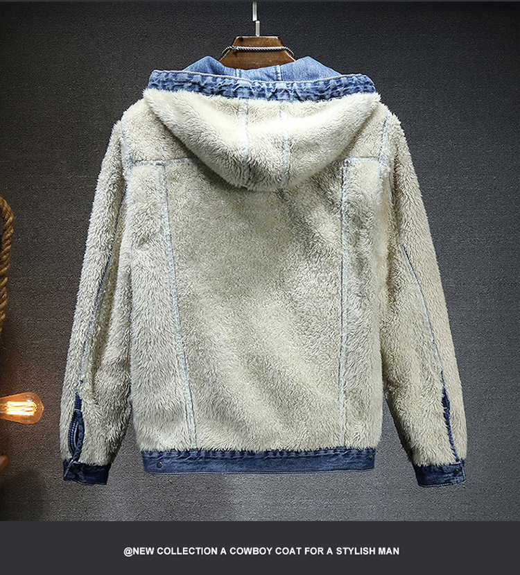 Men's Thick Fleece Denim Jacket For Winter Warmth And Style_voghion.com