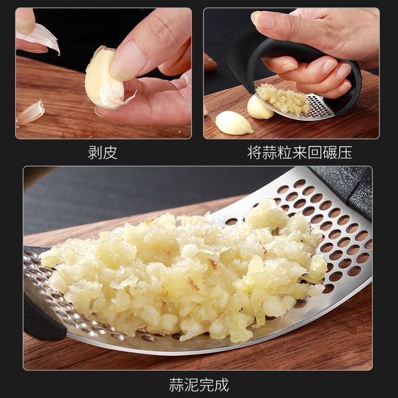 prensador de ajo de acero inoxidable prensador de ajo de anillo manual cocina multifuncional prensador de ajo doméstico herramienta de compresión de ajo pulverizado