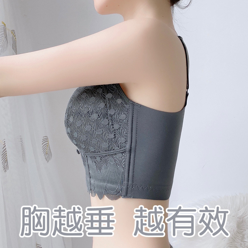 Genuine Ultra-thin Adjustable Gather-up Parammary Correction plus size Anti-sagging Underwear Women's Large Chest Showy Bra
