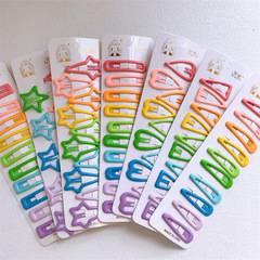 新款兒童可愛五角星髮夾小女孩彩色愛心碎發BB夾寶寶發卡夾子頭飾