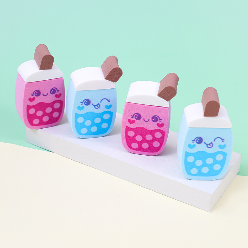 Personalización de fábrica, taza de té de leche suave y linda, soplo, desmontable, seco y húmedo, maquillaje sin látex, esponja, cojín de aire