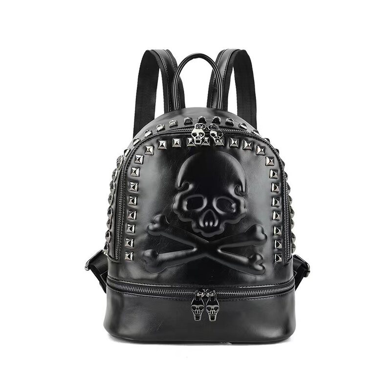 Casual Backpack Cross-border Hot Skull Rivet Backpack Niche Design Trendy Cool Black Ghost Bag Boys Backpack Casual Backpack Cross-border Hot Skull Rivet Backpack Niche Design Trendy Cool Black Ghost Bag Boys Backpack