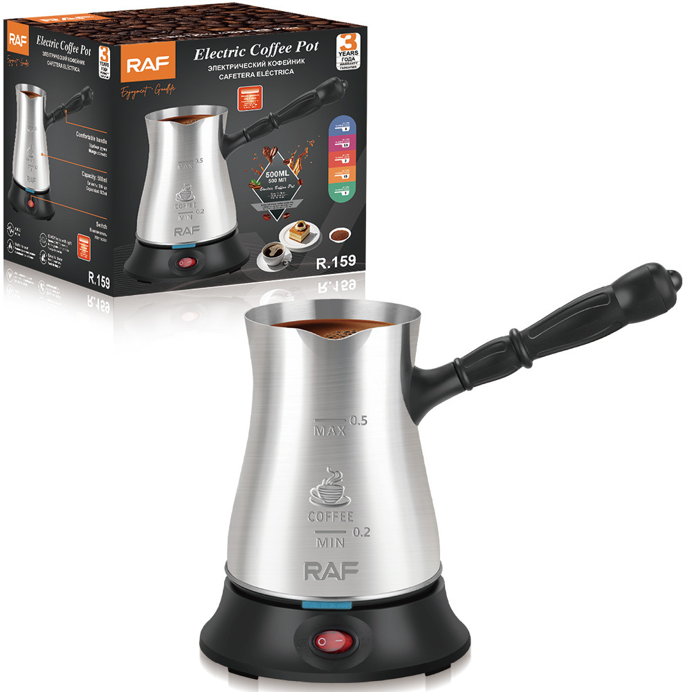 Cafetera Turca Eléctrica 500ml de Acero Inoxidable con Mango image 2