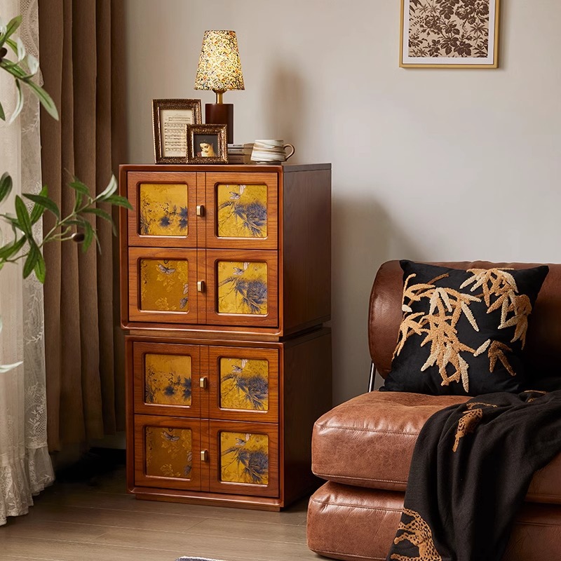 Gran cajón retro francés Sima, sala de estar, dormitorio, cajón contra la pared, armario de almacenamiento de madera maciza, armario de hilo Xiangyun