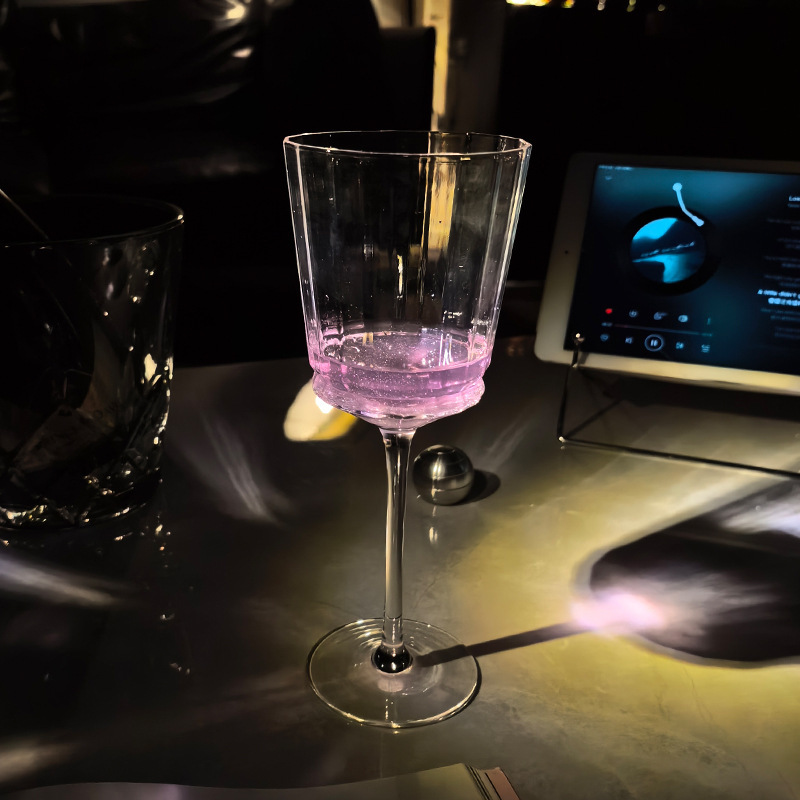Ins copa de champán de vidrio de alto valor copa de vino tinto copa de vino ligeramente borracha atmósfera casera cristal copa de pie alto