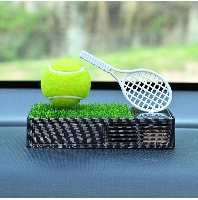 Solar Car Aromatherapy Car Perfume Ornaments Badminton Carbon Fiber Tennis Golf Dashboard Fragrance