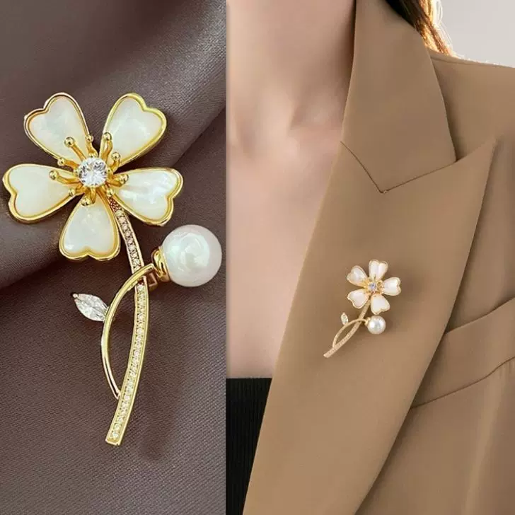 高级感花朵胸针高档设计感西装胸针胸花女精致别针防走光配饰批发