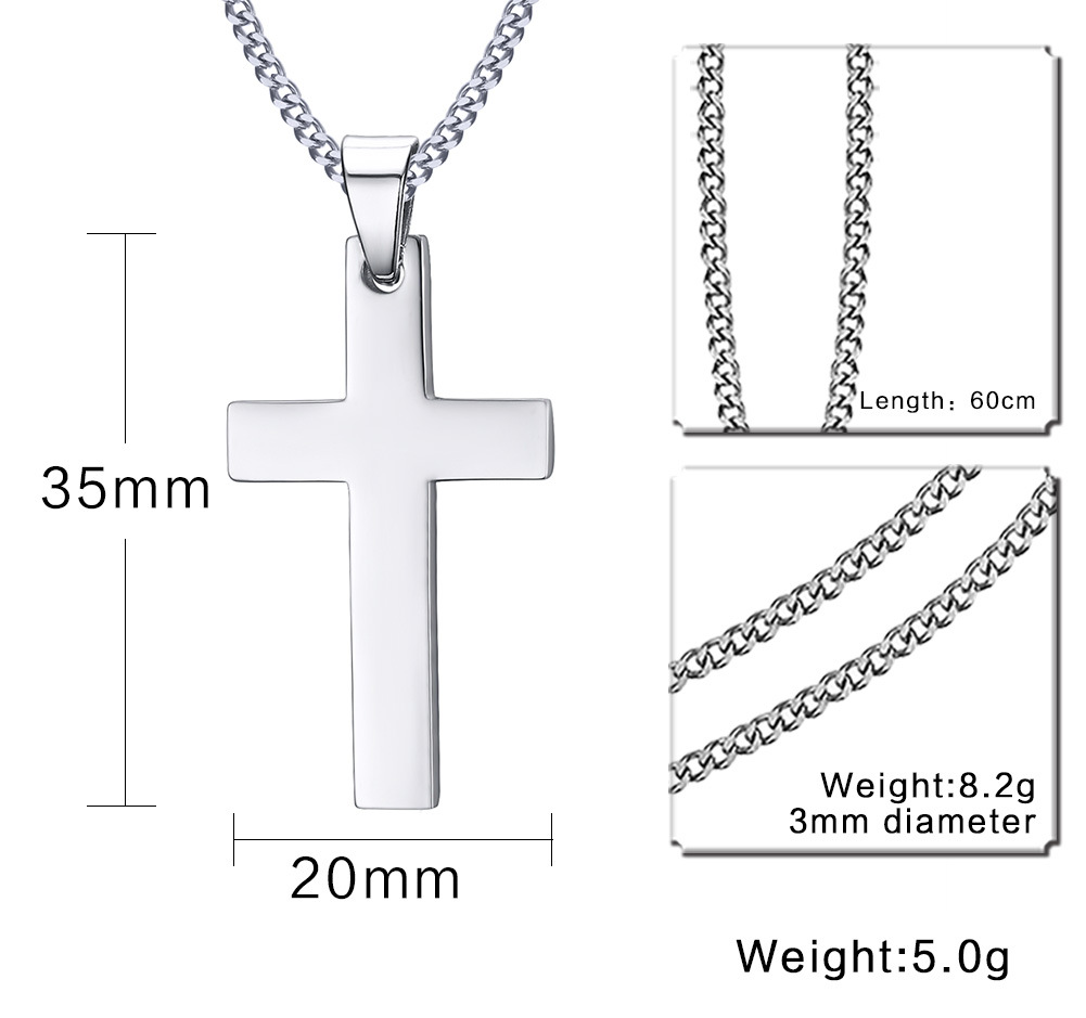 Simple Style Cross Stainless Steel Pendant Necklace Plating Stainless Steel Necklaces display picture 1