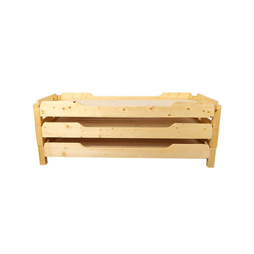 Wholesale kindergarten nap beds, oak children's bed, student daycare folding bed, solid wood baby bed with guardrails