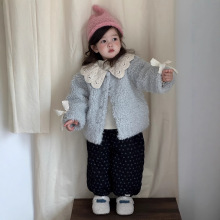 女童毛毛衣外套冬季2025新款宝宝秋冬装衣服韩版童装儿童加厚套装