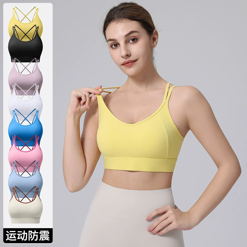 Спортивный нижнее белье женское тонкое плечо фиксированный интегрированную чашку многоцветный выбор быстрого сухого пота фитнес бег йога красоты спина девушка