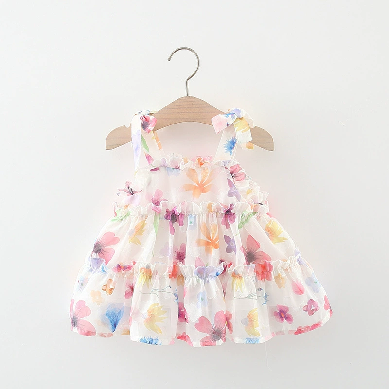 Летнее slip dress, юбка для девочки, с цветочным рисунком