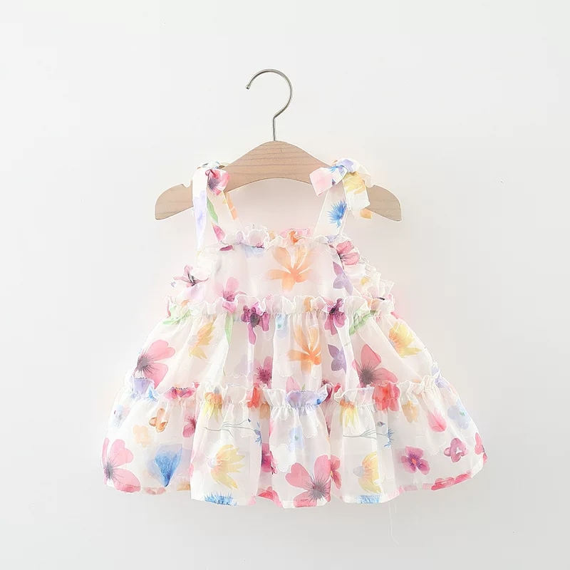 Летнее slip dress, юбка для девочки, с цветочным рисунком