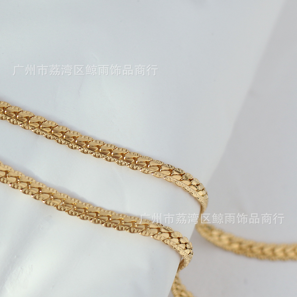 18k Retro Snake Bone Flat Chain Titanium Steel Necklace Wholesale Nihaojewelry display picture 7