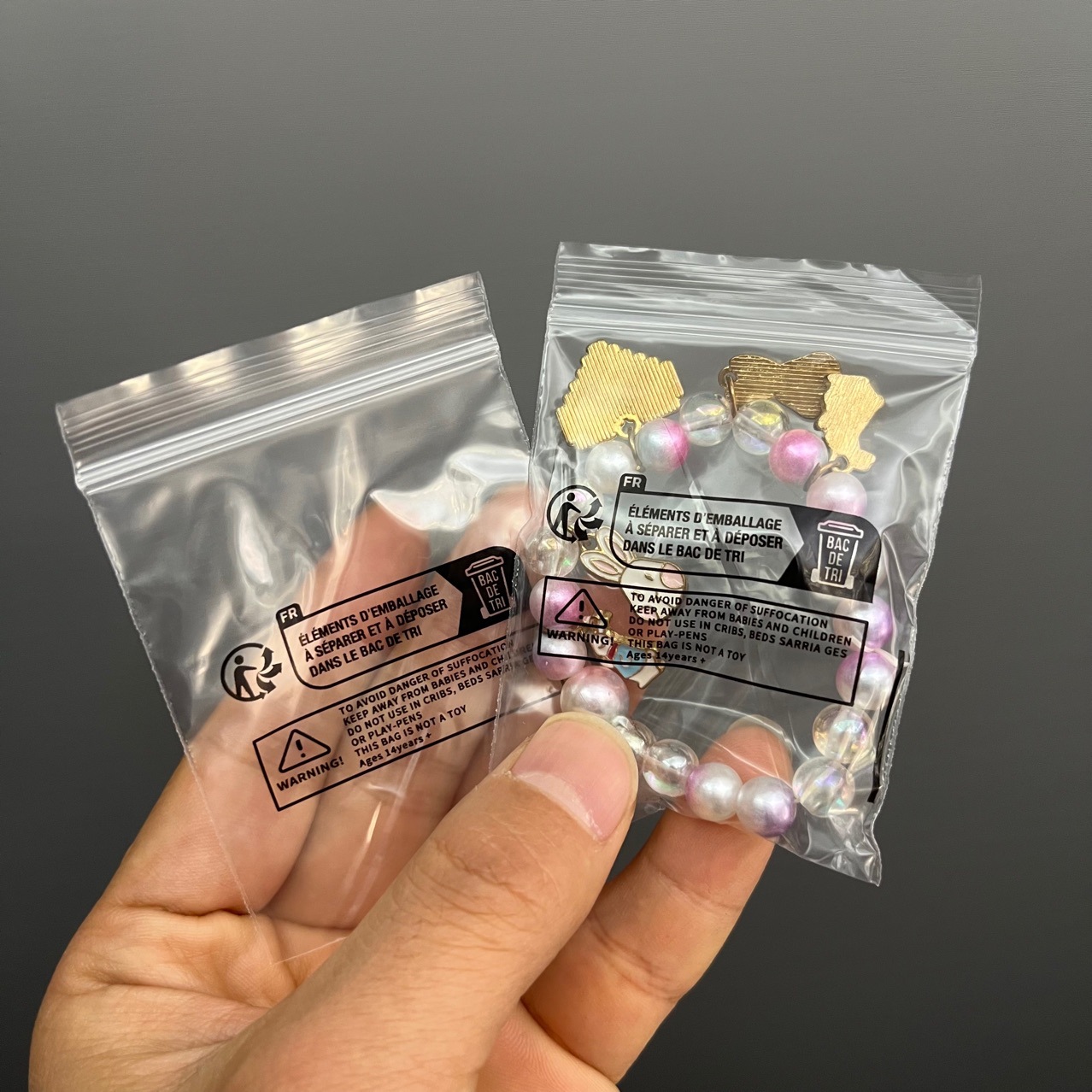 TEMU pinching the self-sealing bag transparent environmental…