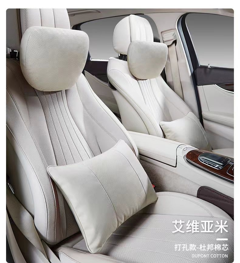 Car Headrest Pillow, Perforated Headrest, Neck Pillow, Suede Cervical Spine Car Headrest, Car Set