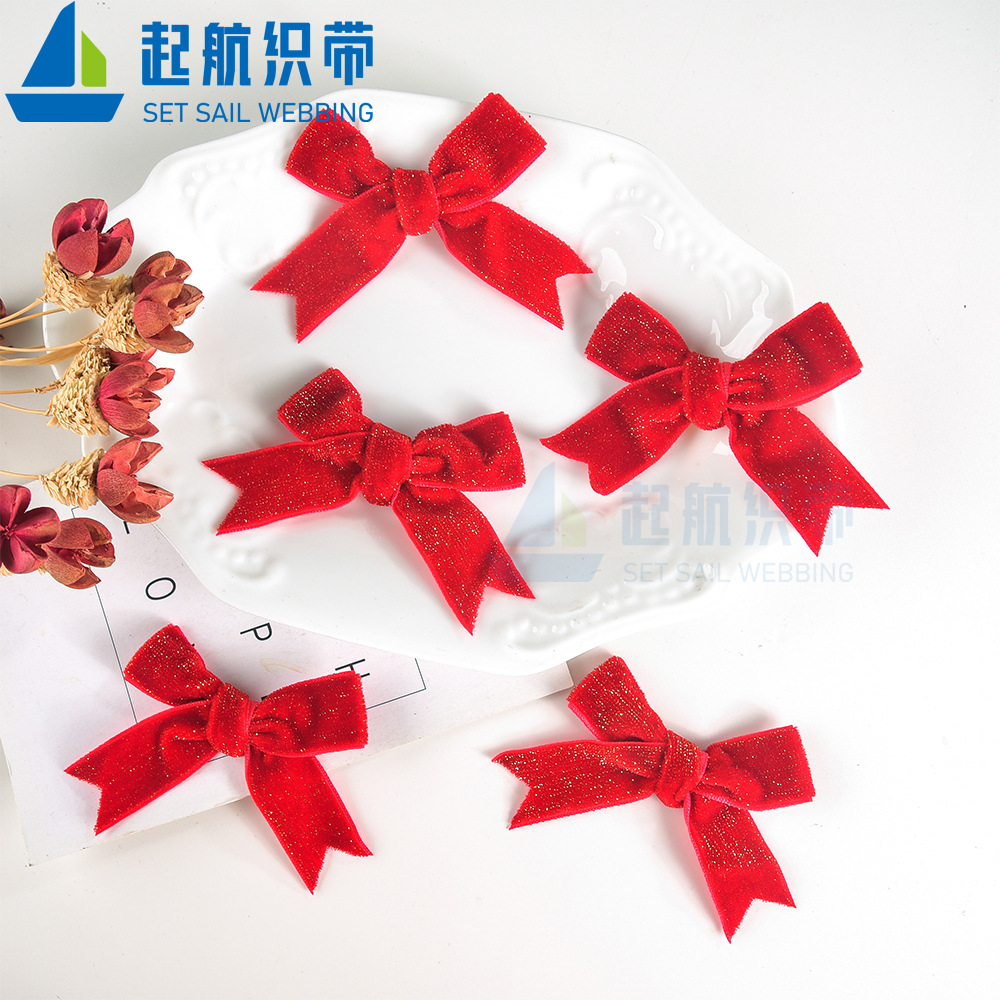 新年大红蝴蝶结儿童发夹中国风节日女童发饰配件可爱红色吉利发饰