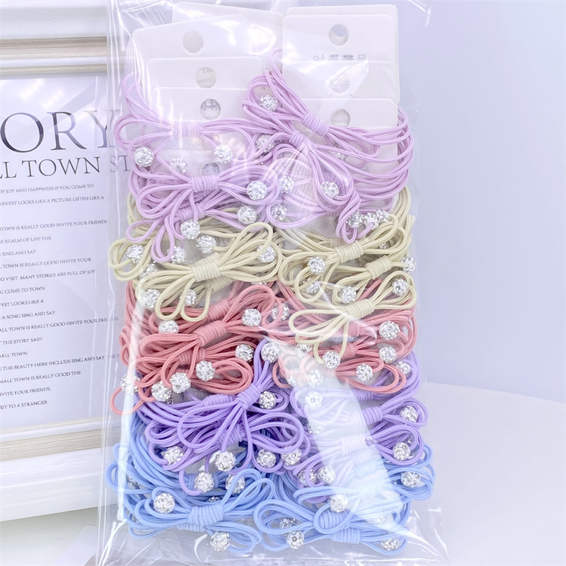 Recomendar 5 tarjetas Diamond Ball Pearl banda de goma cuentas de oro banda para el cabello cuerda para el cabello dos yuanes tienda accesorios para el cabello accesorios para la cabeza SUMINISTRO DE puesto