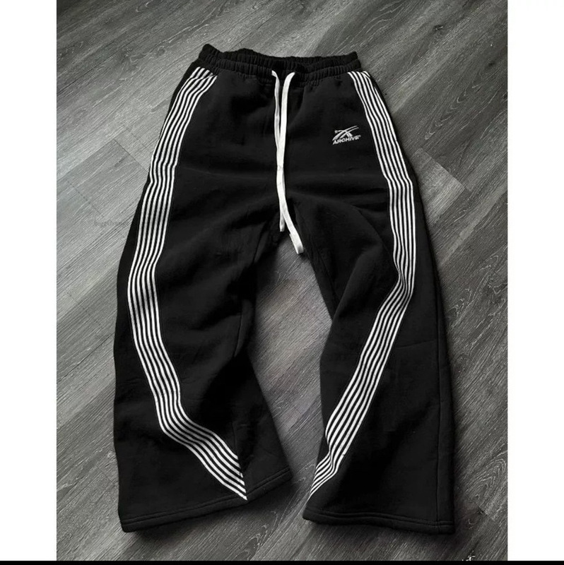 Hoodie pants factory direct sweater pants wholesale striped fleece-lined fleece sweatpants supplier